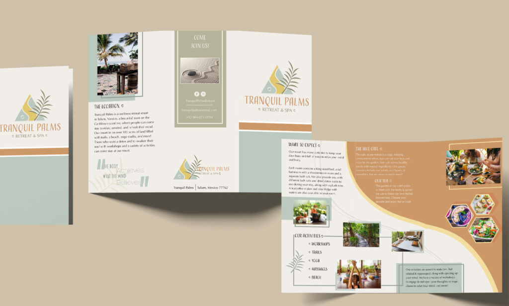 brochure design wellness retreat branding Meghan Salley Design inspired by passion